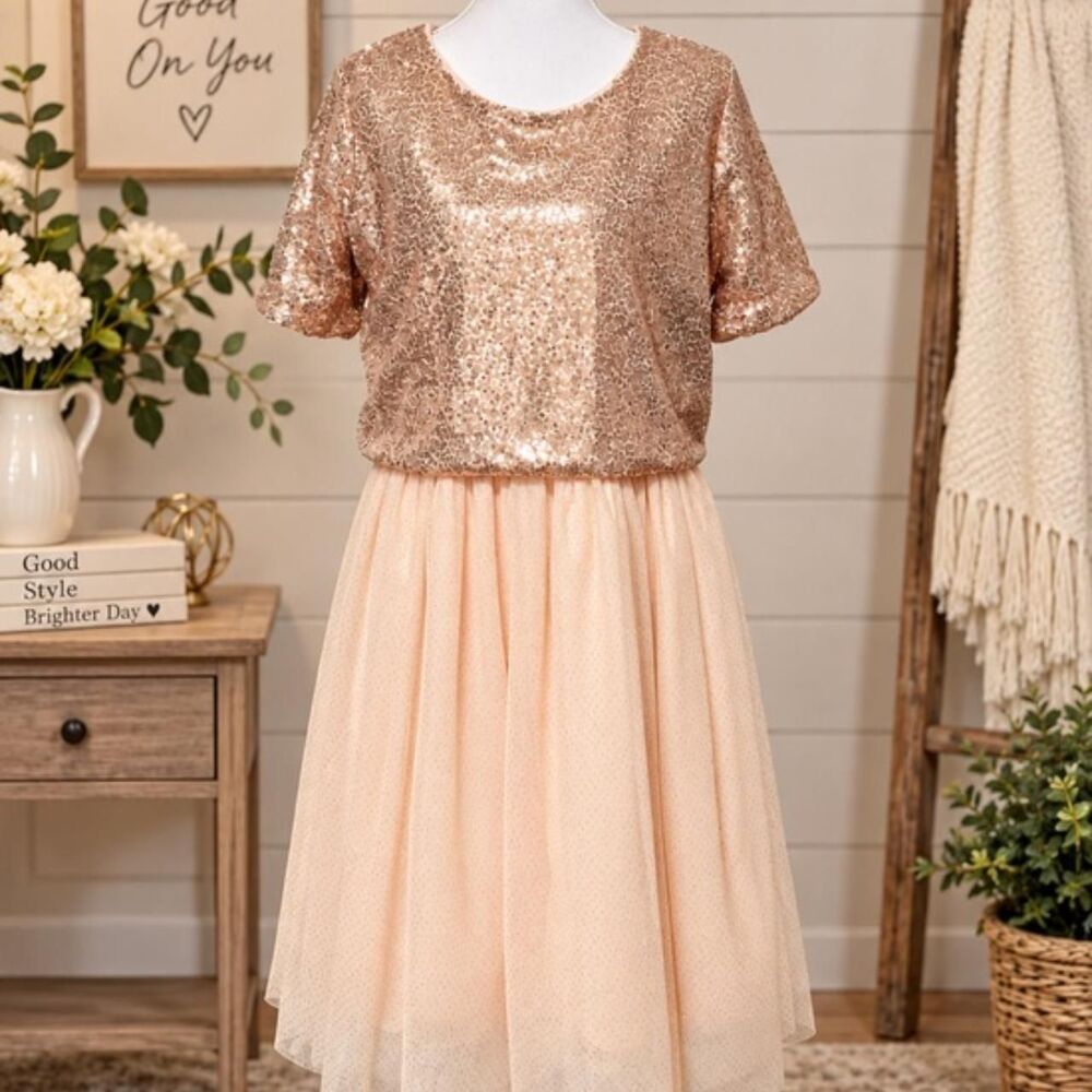 Beautees Pink and Gold Dress
